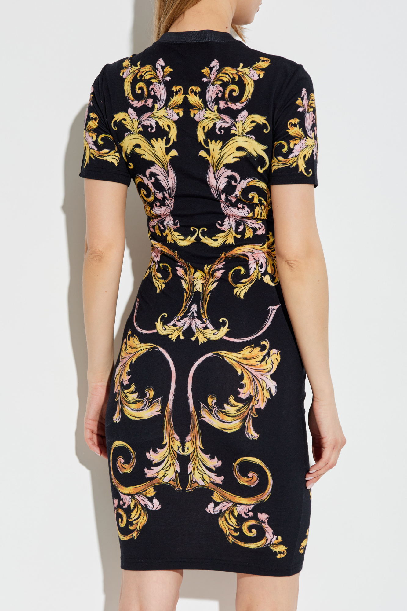 VERSACE ハロッコフリントミニトレス 78HAO9P9JS466 G89 Black Dress with Barocco print Versace Jeans Couture - Vitkac AS